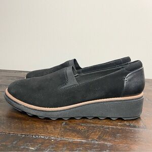 Clarks Women's Collection Sharon Dolly Shoes Black Suede Size 8.5